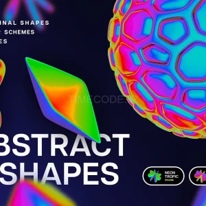 مجموعه تصاویر سه‌بعدی انتزاعی و رنگین‌کمانی هولوگرافیک