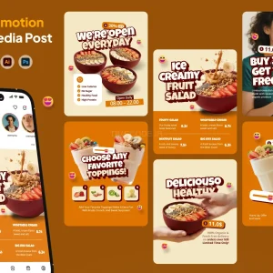 قالب کاروسل اینستاگرام برای تبلیغ غذا